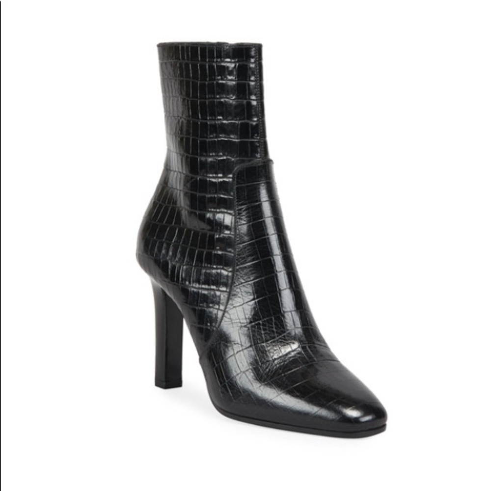 NEW Saint Laurent Jane Booties Black Croc 90cm